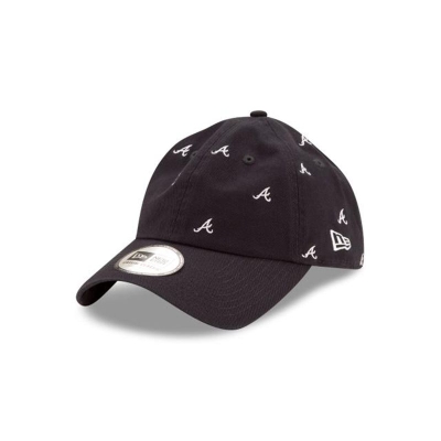 Atlanta Braves Gorra | New Era MLB All Over Logo Casual Classic Adjustable Cap Mexico - Azules
